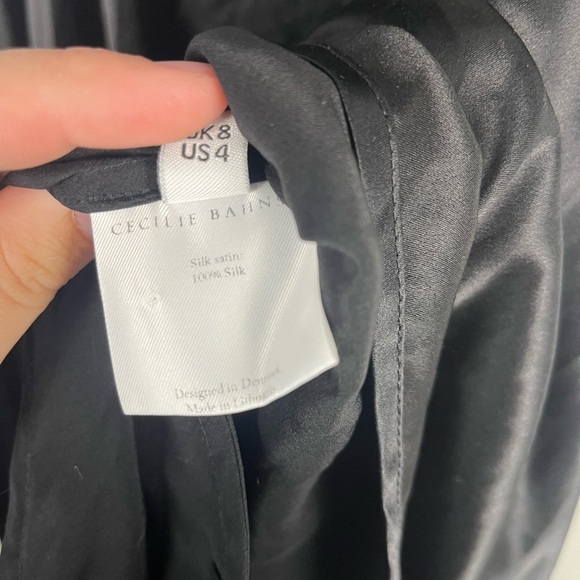 Cecilie Bahnsen Annabella Black Silk Dress size 4 - Picture 8 of 11